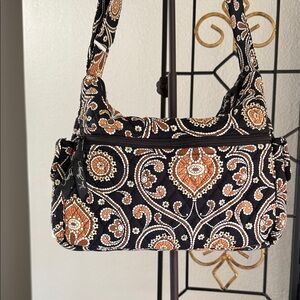 Vera Bradley Black and Orange Paisley Shoulder Bag